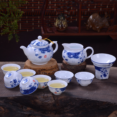 下午茶古典青花瓷礼品功夫茶具礼盒套装茶道陶瓷茶壶盖碗组合特价
