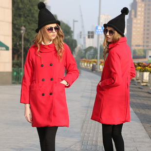 2015冬季新款女装羊毛呢外套女中长款韩版时尚大码显瘦呢子大衣潮