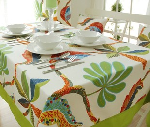 东南亚热带雨林风格家纺布艺 花草类厚款桌布台布 清新现代桌布