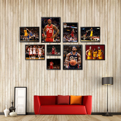 勒布朗·詹姆斯篮球NBA球星装饰画海报酒吧体育商店框画挂画壁画