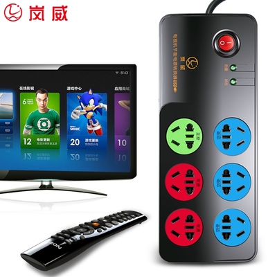 电视智能插座 电视机伴侣遥控排插USB插排 自动断电专用插接线板