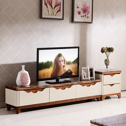 大理石电视柜 茶几 组合 现代简约实木电视机柜 小户型烤漆地柜