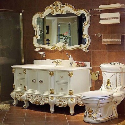 特价仿古浴室柜欧式落地橡木卫浴柜实木雕刻奢华洗脸盆洗脸柜组合