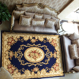 美尔居凡尔赛经典欧式花纹地毯 客厅茶几书房卧室床边地毯长方形