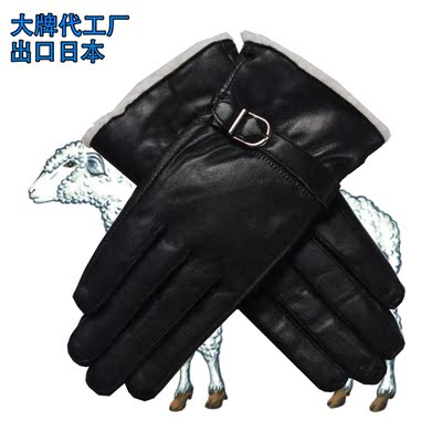 2016韩版短款女士加绒秋冬季保暖真皮手套 高端女式羊皮手套特价