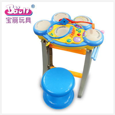 宝丽霹雳小鼓手儿童架子鼓电子手拍鼓早教宝宝音乐器玩具