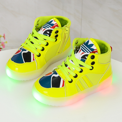 2015秋新款韩版儿童运动鞋男童女童LED发光童鞋防滑闪灯亮灯鞋潮