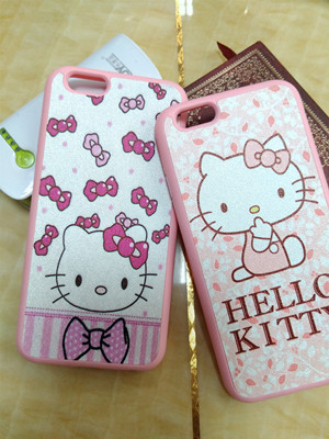 Hello Kitty iphone 6plus 硅胶磨砂软壳粉全包苹果5s手机壳包邮