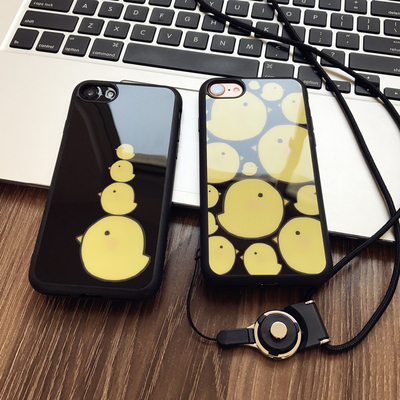 卡通苹果iPhone6plus手机壳i8硅胶挂绳7苹果6s软套X潮男女新款5se