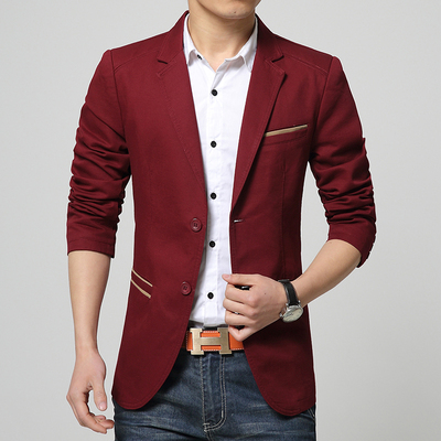 秋季男士韩版小西装纯色休闲新款修身西服大码薄款青年单西外套