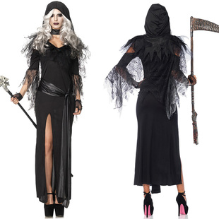 万圣节成人女巫服装 恶魔巫婆吸血鬼死神角色扮演 派对女王演出服