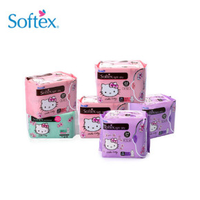 【宁】Softex Hello Kitty进口无荧光剂超萌卫生巾姨妈日夜6合装