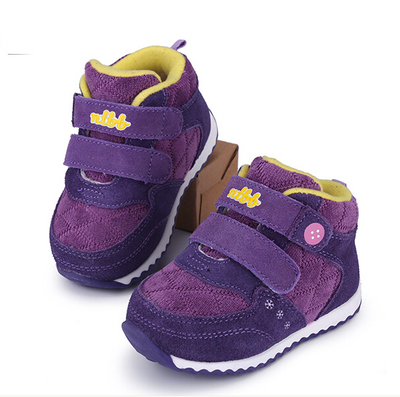 一岁两岁半宝宝机能鞋冬加绒学步鞋软底 婴儿鞋子防滑矫步鞋男女