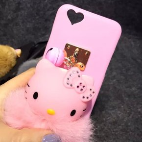 新款韩国苹果6s 闪光粉色毛绒iphone6plus手机壳公仔卡通保护套兔