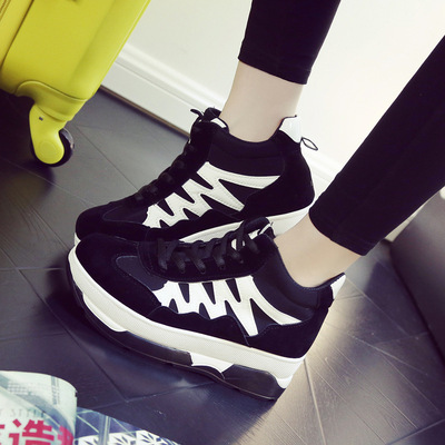 2015秋季新款韩版风潮黑色低帮休闲运动鞋女鞋平底透气学生跑步鞋