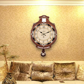 豪华欧式石英钟表创意挂钟客厅clock复古壁钟静音时钟现代挂表