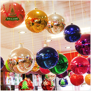 圣诞节装饰品亮光球吊球电镀球彩球娱乐KTV酒吧酒店吊顶装饰布置