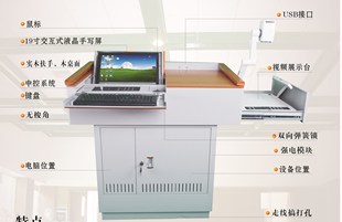 广州富可士多媒体讲桌S400、电子讲桌 大中院校专用讲台 演讲桌