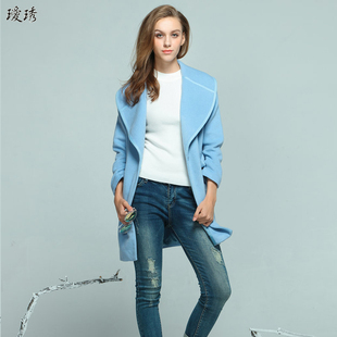 原创设计师品牌高端女装羊绒大衣长袖中长款韩版外套茧型修身显瘦
