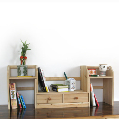 环保纯天然实木桌上书架 宜家家居桌面置物架 桌上收纳架小书柜