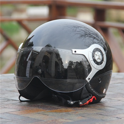 AMZ正品复古飞行盔哈雷机车盔电动踏板车跑盔3/4半盔摩托车头盔夏