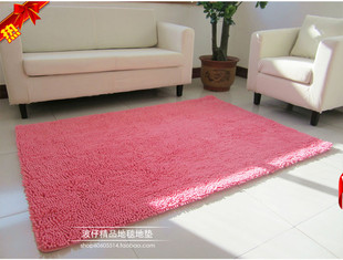 时尚粉红色柔软地毯 客厅茶几卧室床边地毯卫浴防滑门垫地毯定制