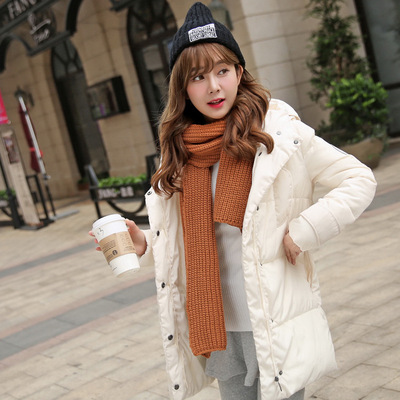 冬装灰色黑色直筒新款韩版时尚休闲女士棉衣外套中长款加厚面包服