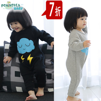 韩版儿童长袖连体衣一朵云可爱图案 连体服 婴儿 哈衣包邮 超舒适