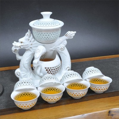 龙茶具包邮高档礼盒茶具整套茶具套装玲珑茶具镂空茶具全自动茶具