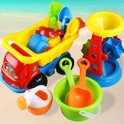 儿童沙滩玩具车套装大号宝宝桶铲子玩沙子挖沙工具决明子洗澡玩具