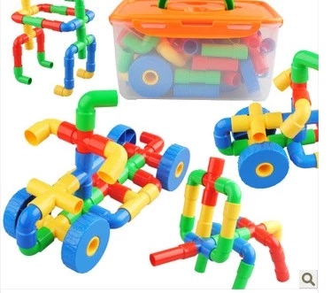 儿童玩具益智拼装水管积木 塑料拼插管道 幼儿园玩具