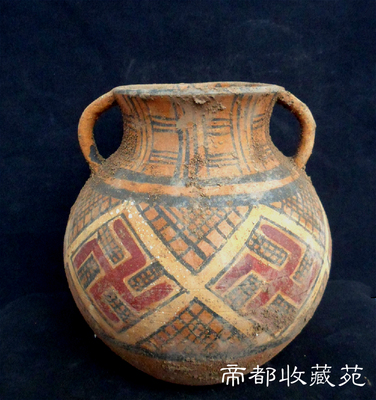 陶器摆件 仿古新石器时期彩陶 陶器罐 家居饰品 仰韶文化陶器古玩