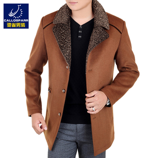 2015新款男士羊毛呢上衣爸爸装外套30-40-50岁中年男装秋季男夹克