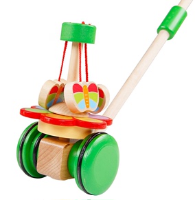 动物单杆手推车学步车 玩具宝宝学步1-3岁 儿童木质单杆推推乐