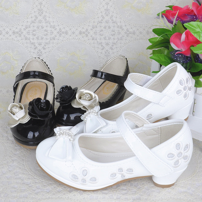 女童皮鞋公主鞋黑色高跟鞋儿童冬季单鞋小女孩5-10-12岁韩版春季