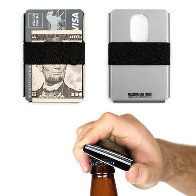 美国制造 Machine Era极简主义品牌钛合金卡套 现金卡夹兼开瓶器