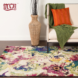 优立 埃及进口客厅地毯沙发垫 现代时尚地毯卧室床边毯北欧风情