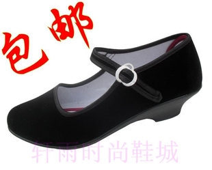 包邮老北京布鞋女鞋黑布鞋搭扣防滑工作鞋民族广场秧歌红色舞蹈鞋
