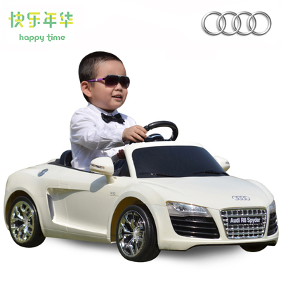 送礼礼物 快乐年华奥迪R8儿童电动车玩具车儿童可坐四轮电动汽车
