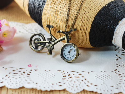 古时尚创意小单车个性怀表时装两件包邮