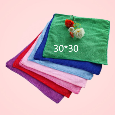 厂家超细纤维小方巾批发洗碗口水巾儿童毛巾幼儿园方巾礼品30*30