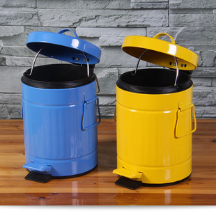 出口时尚创意欧式静音脚踏垃圾桶家庭厨房客厅厕所缓降垃圾筒5L