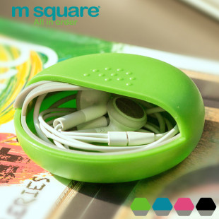 m square旅行便携耳机收纳盒防压耳机线盒药盒杂物收纳盒绕线器