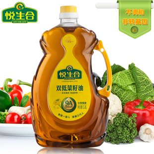 食用油悦生合小榨绵香双低菜籽油非转基菜油1.8L