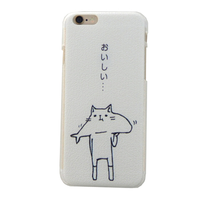 爱吃鱼的猫创意苹果6sPLUS荔枝纹Iphone5se硬壳超薄保护壳套情侣