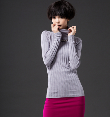 双十一秋冬款高领弹力打底衫韩版短款长袖毛衣女修身套头针织双11