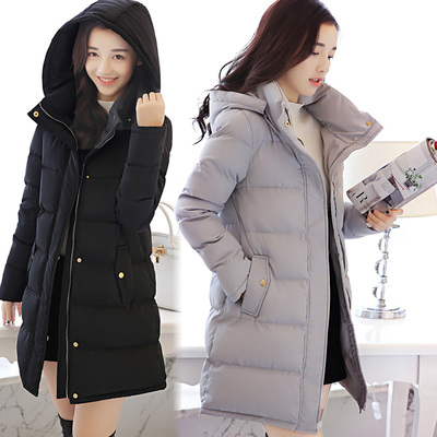 【天天特价】2015冬新款韩版羽绒棉服中长款修身连帽学生加厚棉袄