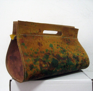 独家 手提包真皮进口植鞣皮设计师原创做旧艺术感复古纯手工定制