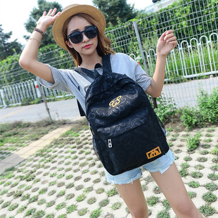 韩版夏季双肩包女中学生书包休闲旅行包米奇帆布背包学院风女包潮