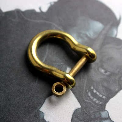 黄铜日式马蹄扣 精致马蹄扣 纯铜钥匙扣 咔叽 车钥匙扣 创意礼物